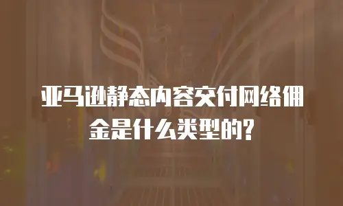 亚马逊静态内容交付网络佣金是什么类型的?