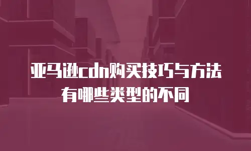 亚马逊cdn购买技巧与方法有哪些类型的不同