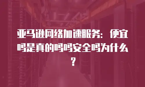 亚马逊网络加速服务：便宜吗是真的吗吗安全吗为什么？