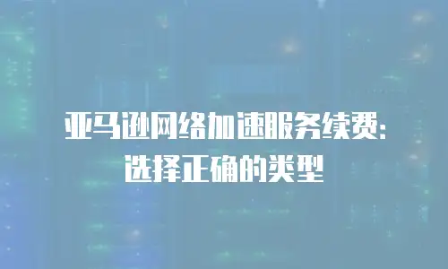 亚马逊网络加速服务续费：选择正确的类型