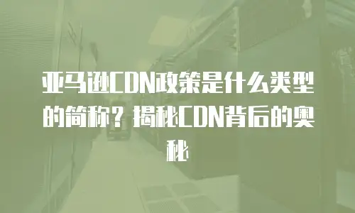 亚马逊CDN政策是什么类型的简称？揭秘CDN背后的奥秘