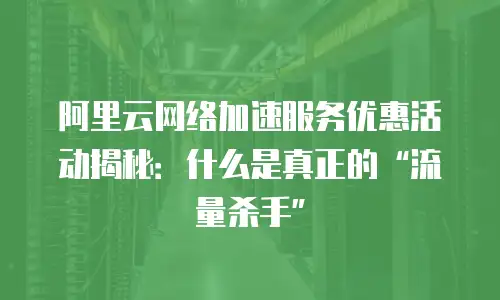 阿里云网络加速服务优惠活动揭秘：什么是真正的&ldquo;流量杀手&rdquo;
