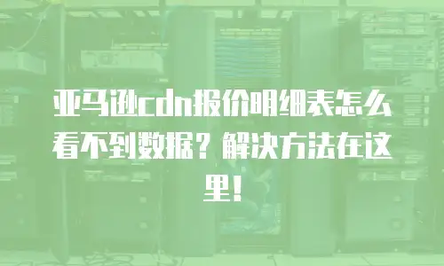 亚马逊cdn报价明细表怎么看不到数据？解决方法在这里！