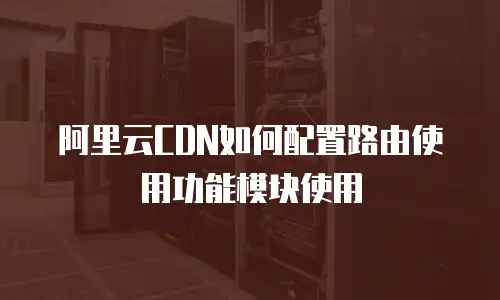 阿里云CDN如何配置路由使用功能模块使用