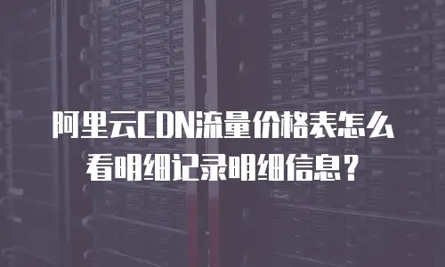 阿里云CDN流量价格表怎么看明细记录明细信息？