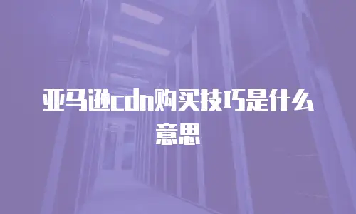 亚马逊cdn购买技巧是什么意思