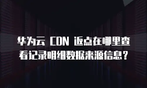 华为云 CDN 返点在哪里查看记录明细数据来源信息？