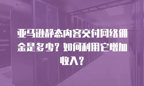 亚马逊静态内容交付网络佣金是多少？如何利用它增加收入？