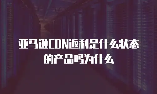 亚马逊CDN返利是什么状态的产品吗为什么