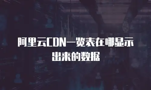 阿里云CDN一览表在哪显示出来的数据
