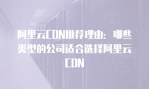 阿里云CDN推荐理由：哪些类型的公司适合选择阿里云CDN