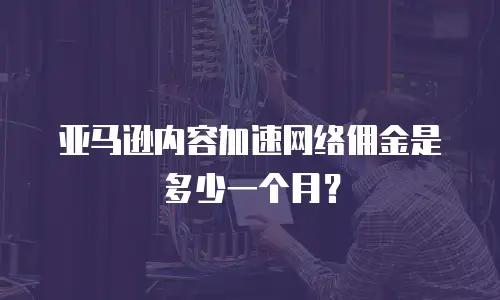 亚马逊内容加速网络佣金是多少一个月？