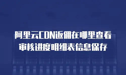 阿里云CDN返佣在哪里查看审核进度明细表信息保存