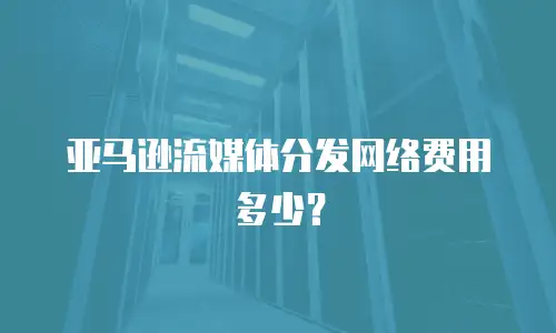 亚马逊流媒体分发网络费用多少？