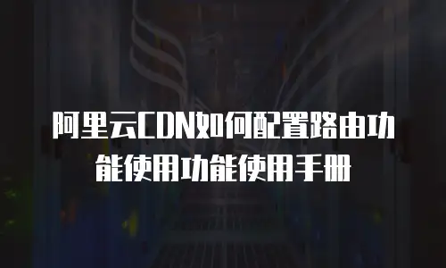 阿里云CDN如何配置路由功能使用功能使用手册