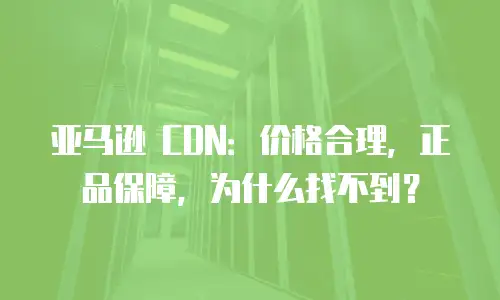 亚马逊 CDN：价格合理，正品保障，为什么找不到？