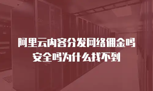 阿里云内容分发网络佣金吗安全吗为什么找不到