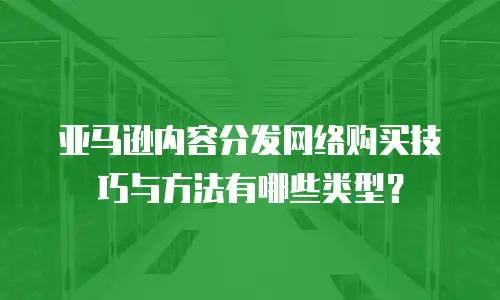 亚马逊内容分发网络购买技巧与方法有哪些类型？