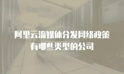 阿里云流媒体分发网络政策有哪些类型的公司