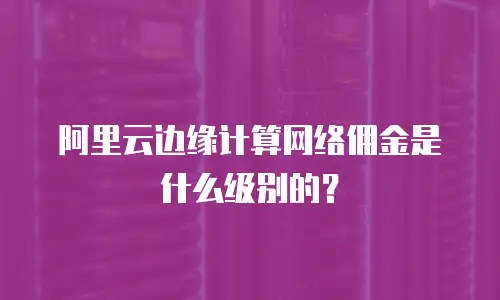 阿里云边缘计算网络佣金是什么级别的？