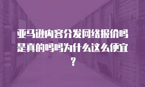亚马逊内容分发网络报价吗是真的吗吗为什么这么便宜？