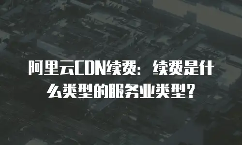 阿里云CDN续费：续费是什么类型的服务业类型？