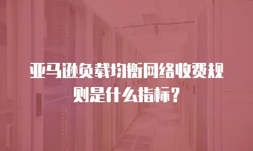 亚马逊负载均衡网络收费规则是什么指标？