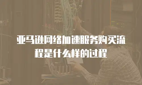 亚马逊网络加速服务购买流程是什么样的过程