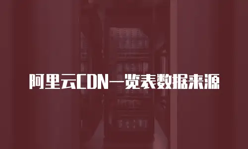 阿里云CDN一览表数据来源