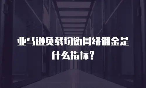 亚马逊负载均衡网络佣金是什么指标？