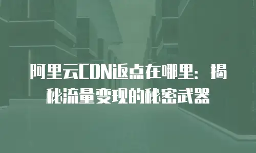阿里云CDN返点在哪里：揭秘流量变现的秘密武器