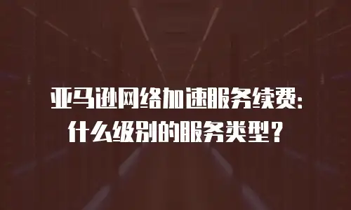 亚马逊网络加速服务续费：什么级别的服务类型？