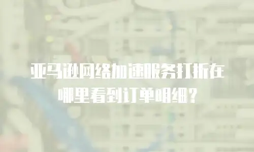 亚马逊网络加速服务打折在哪里看到订单明细？