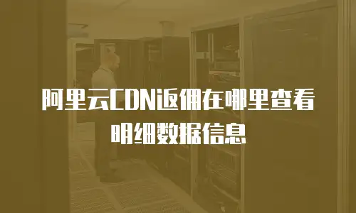 阿里云CDN返佣在哪里查看明细数据信息