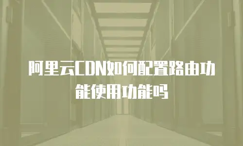 阿里云CDN如何配置路由功能使用功能吗
