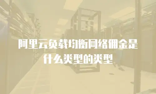 阿里云负载均衡网络佣金是什么类型的类型
