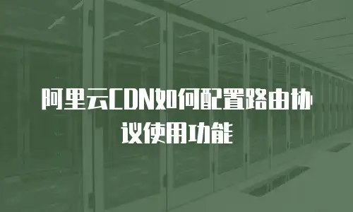 阿里云CDN如何配置路由协议使用功能