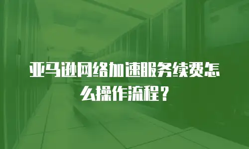 亚马逊网络加速服务续费怎么操作流程？