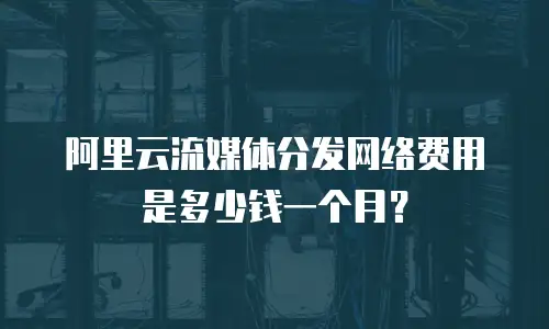 阿里云流媒体分发网络费用是多少钱一个月？