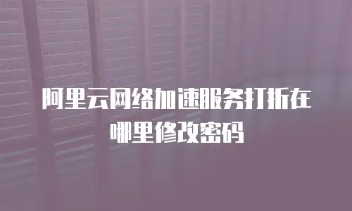 阿里云网络加速服务打折在哪里修改密码