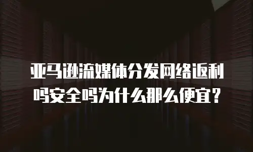 亚马逊流媒体分发网络返利吗安全吗为什么那么便宜？