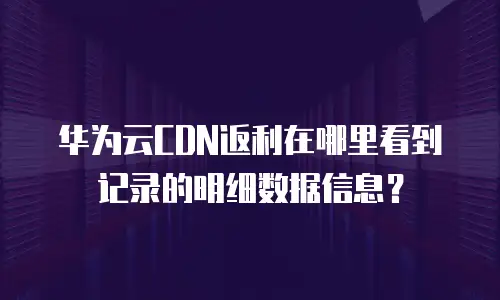 华为云CDN返利在哪里看到记录的明细数据信息？