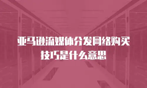 亚马逊流媒体分发网络购买技巧是什么意思