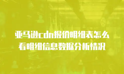 亚马逊cdn报价明细表怎么看明细信息数据分析情况