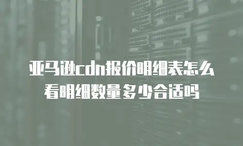 亚马逊cdn报价明细表怎么看明细数量多少合适吗