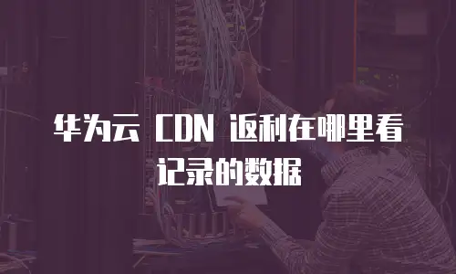 华为云 CDN 返利在哪里看记录的数据