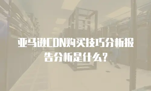 亚马逊CDN购买技巧分析报告分析是什么？