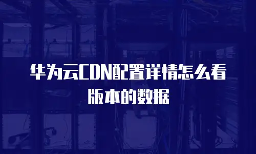 华为云CDN配置详情怎么看版本的数据