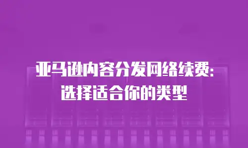 亚马逊内容分发网络续费：选择适合你的类型