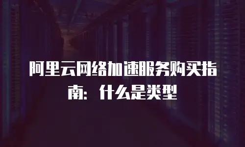 阿里云网络加速服务购买指南：什么是类型